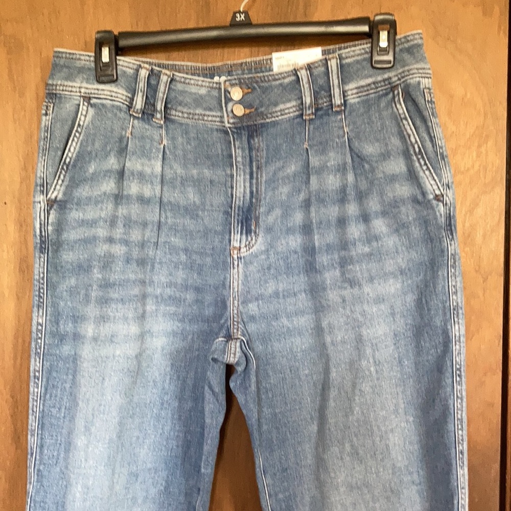 Sonoma relaxed pleated front jean high rise straight leg opening casual retro 16 - Picture 13 of 17